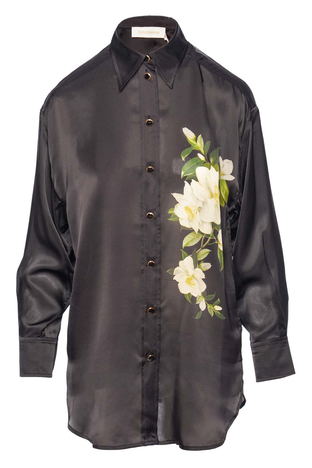ZIMMERMANN Harmony Manstyle Shirt 9989TS242 Black Magnolia