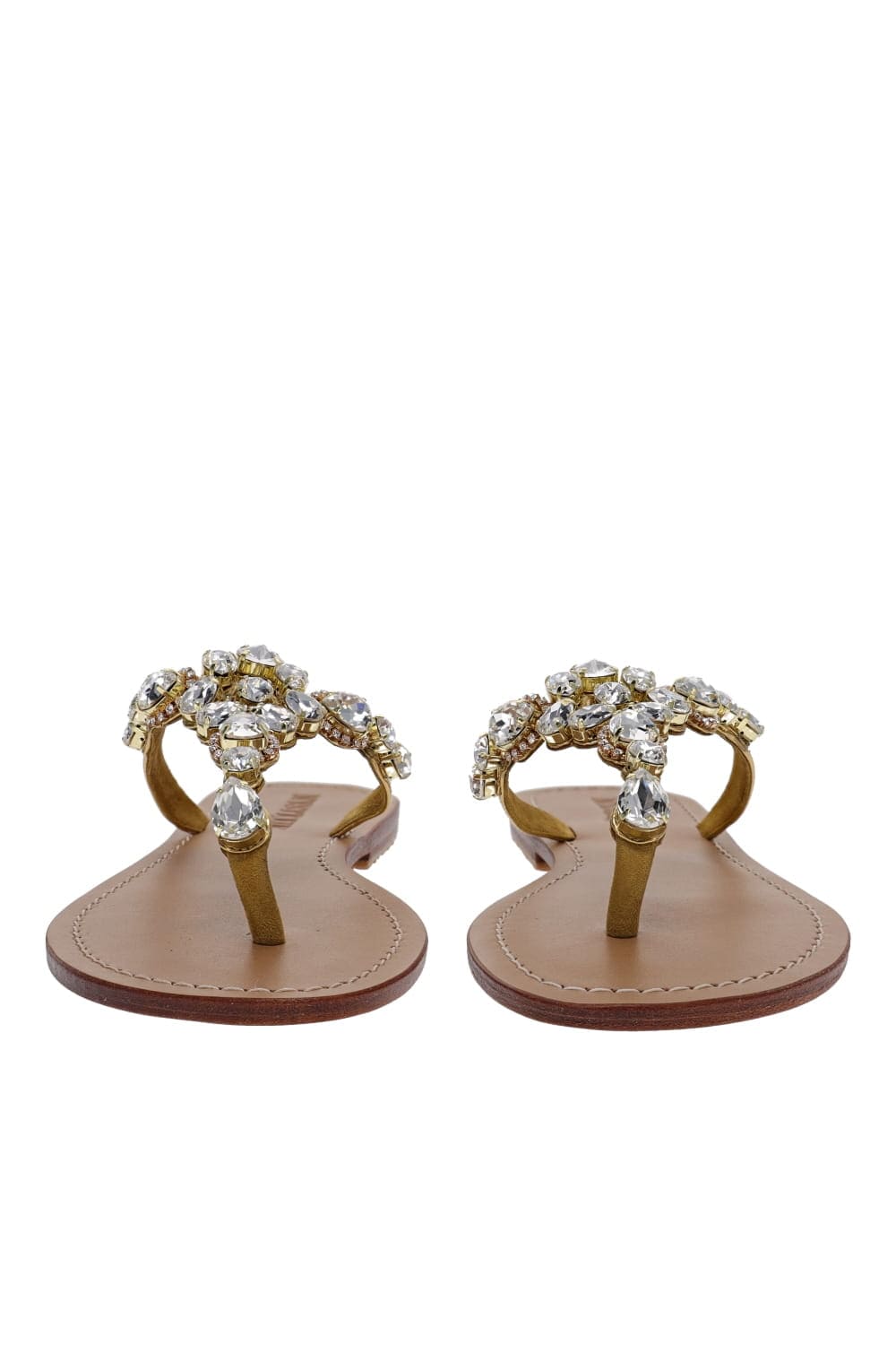MYSTIQUE Gold Crystal Embellished Sandals