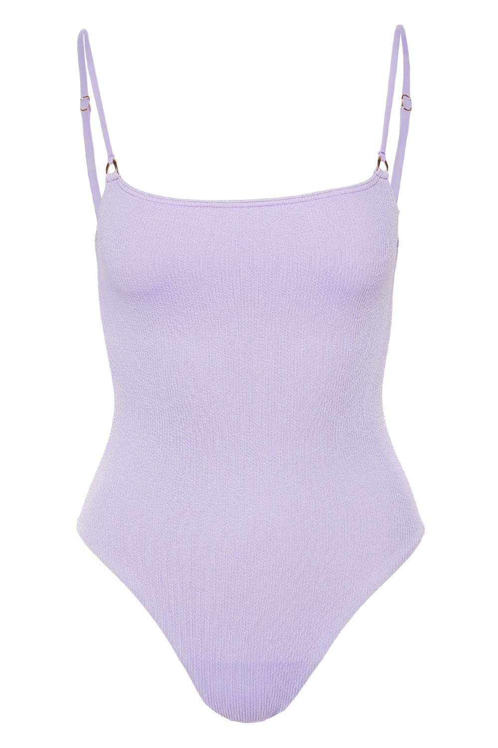 Melissa Odabash Palma Lavender Rib Knit One Piece Swimsuit