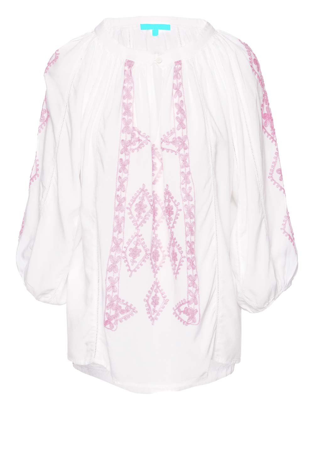 Melissa Odabash Aliya Pink Embroidered Blouse