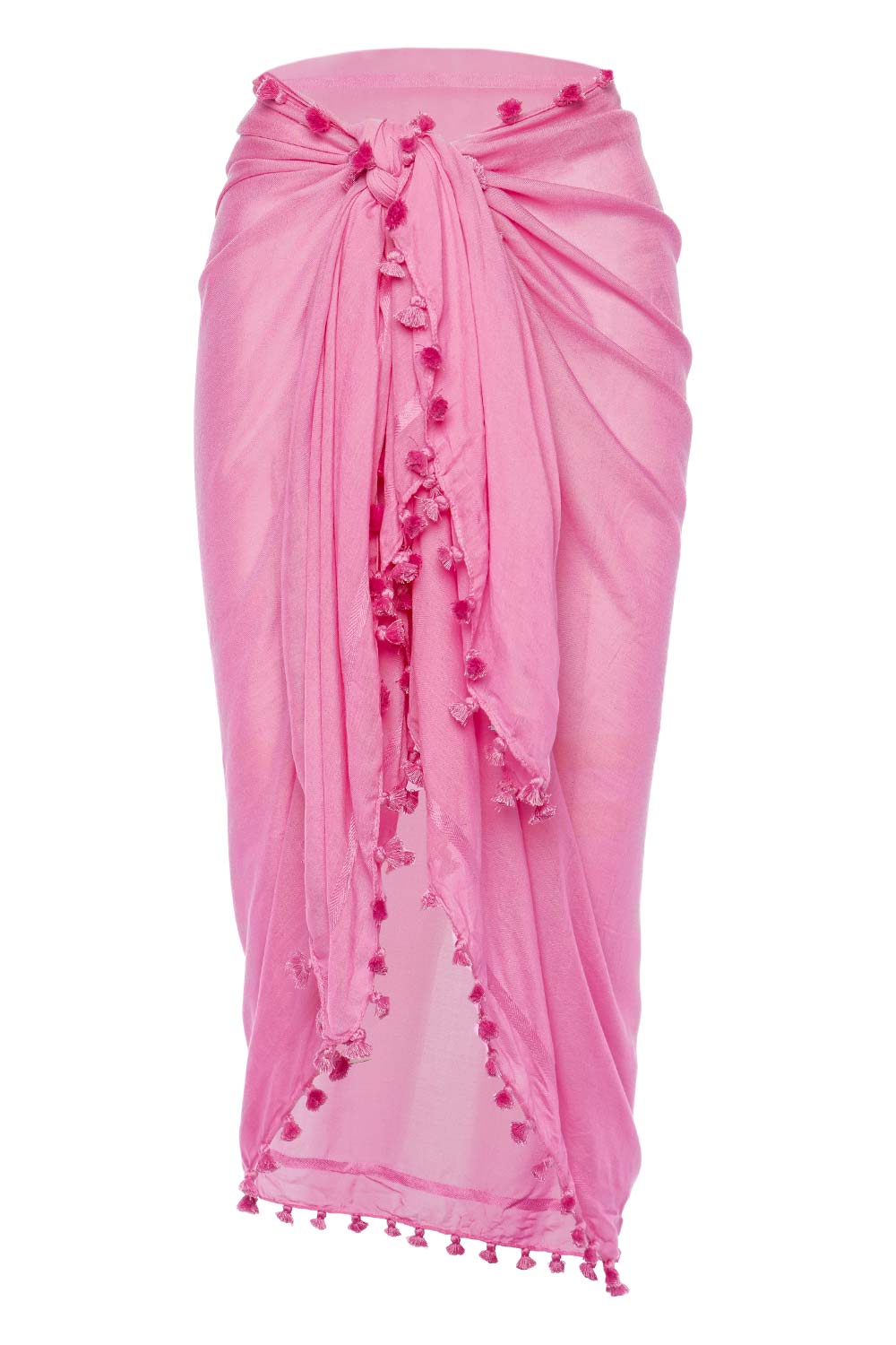 Melissa Odabash Pink Tasseled Pareo Cover Up