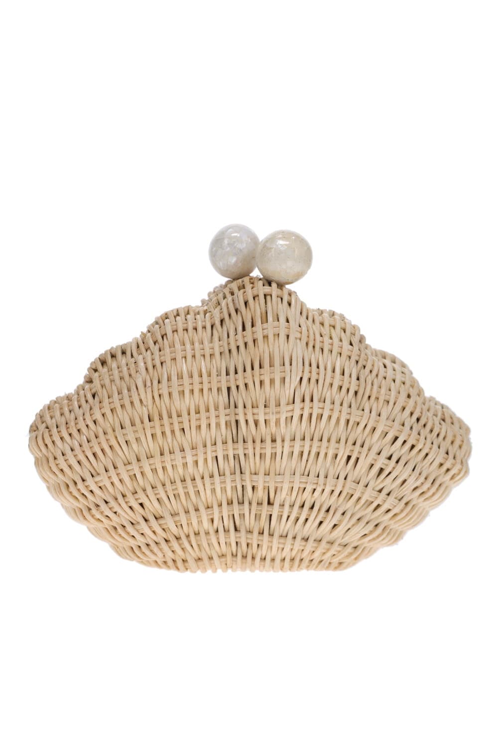 POOLSIDE The Shell Natural Straw Minaudiere