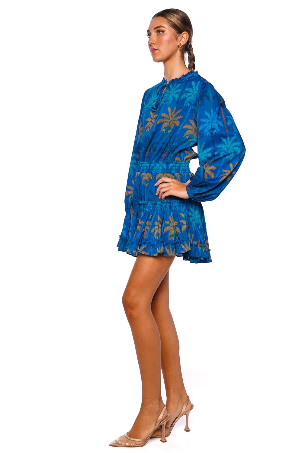 MISA LOS ANGELES Lorena Cobalt Palms Mini Dress