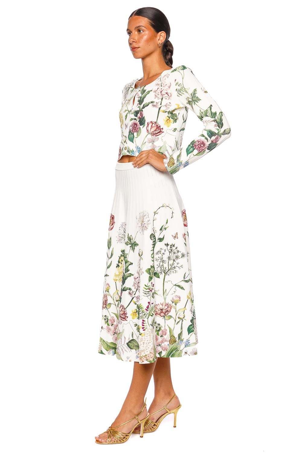 Cara Cara Tavira Bloomsfield Ivory Knit Midi Skirt