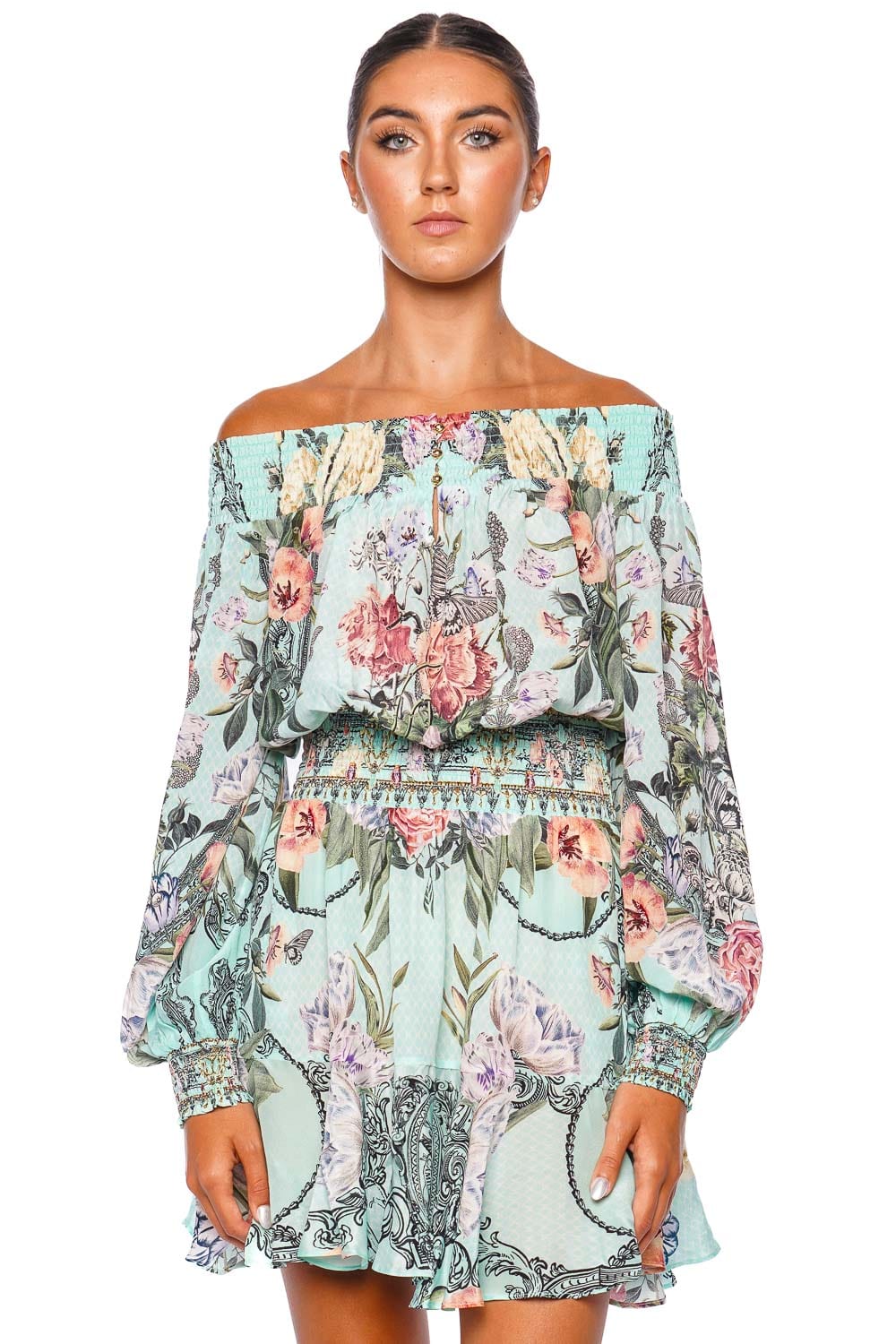 Camilla Petal Promise Land Off Shoulder Mini Dress