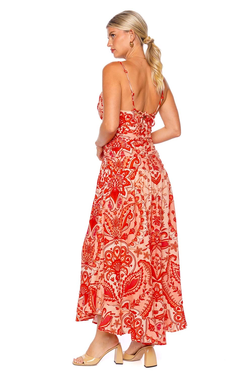 FARM Rio JAIPUR RED CROSSED OVER MAXI DRESS 321142 JAIPUR RED