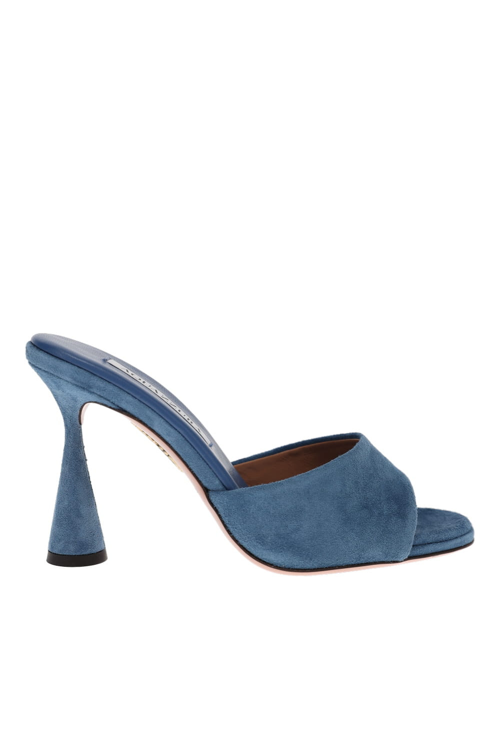 AQUAZZURA Max Denim Blue Suede Mule