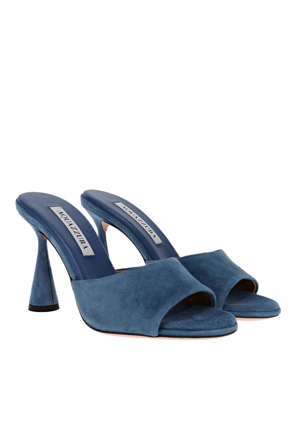 AQUAZZURA Max Denim Blue Suede Mule