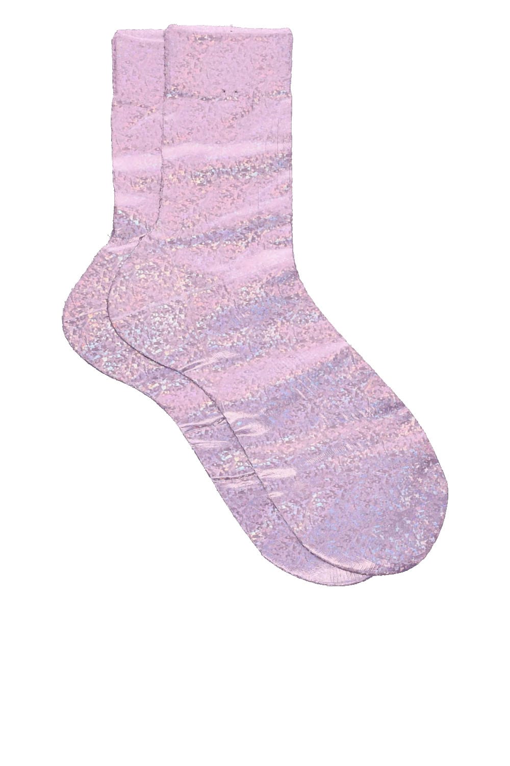 Maria La Rosa Sparkling Lilac One Ribbed Laminated Sock