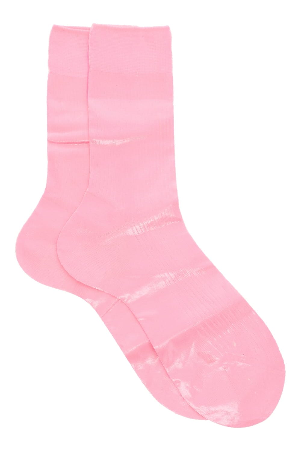 Maria La Rosa Pink Fluo One Ribbed Laminated Sock