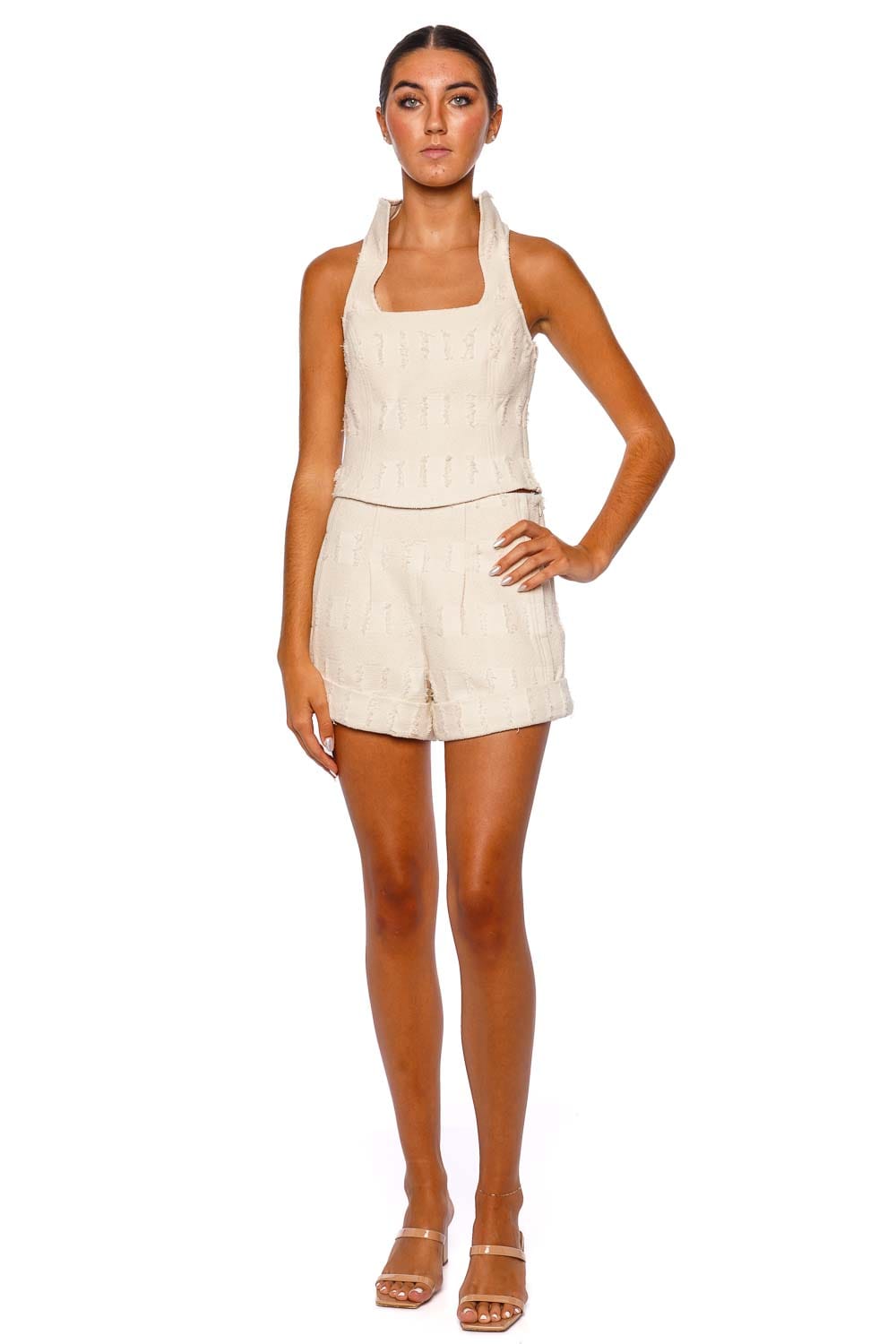 Cult Gaia Olga Textured High Waisted Short