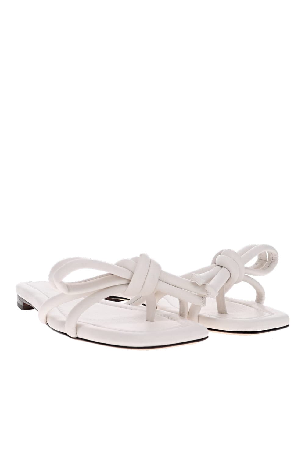 Loeffler Randall HADLEY LEATHER BOW FLAT SANDAL HADLEY-N-WHITE White