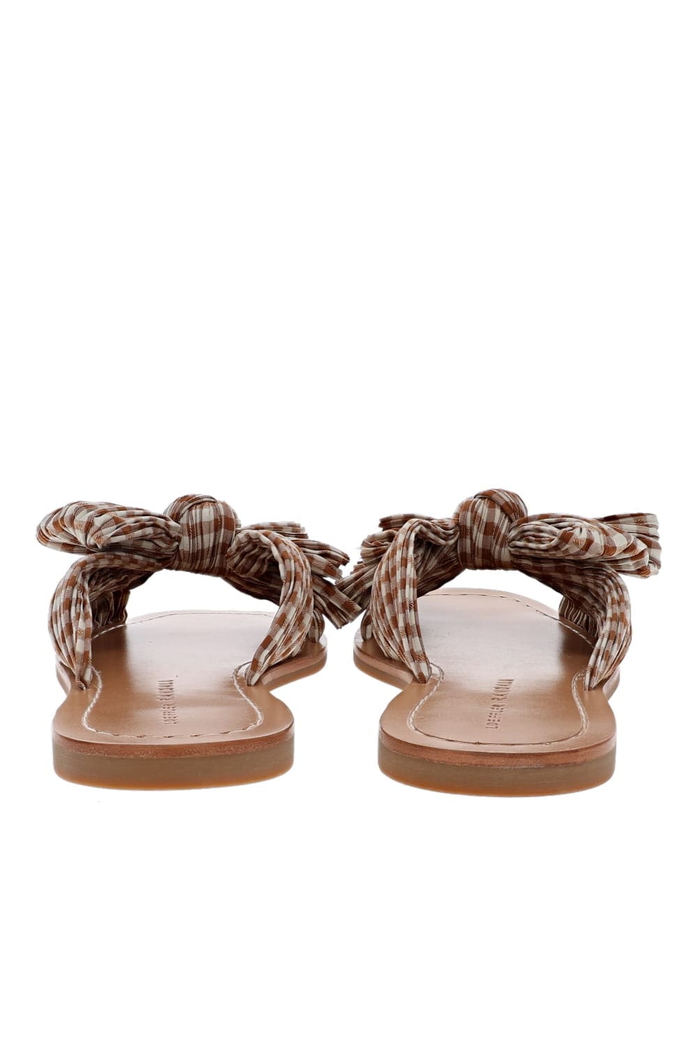 Loeffler Randall Rima Pleated Brown Gingham Bow Sandal