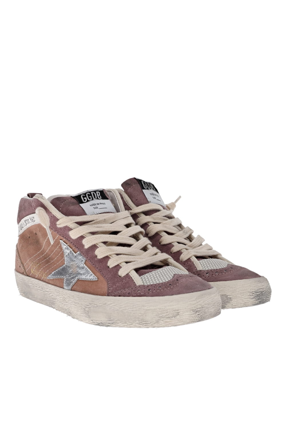 Golden Goose Mid Star Twilight Mauve Suede Leather Sneakers