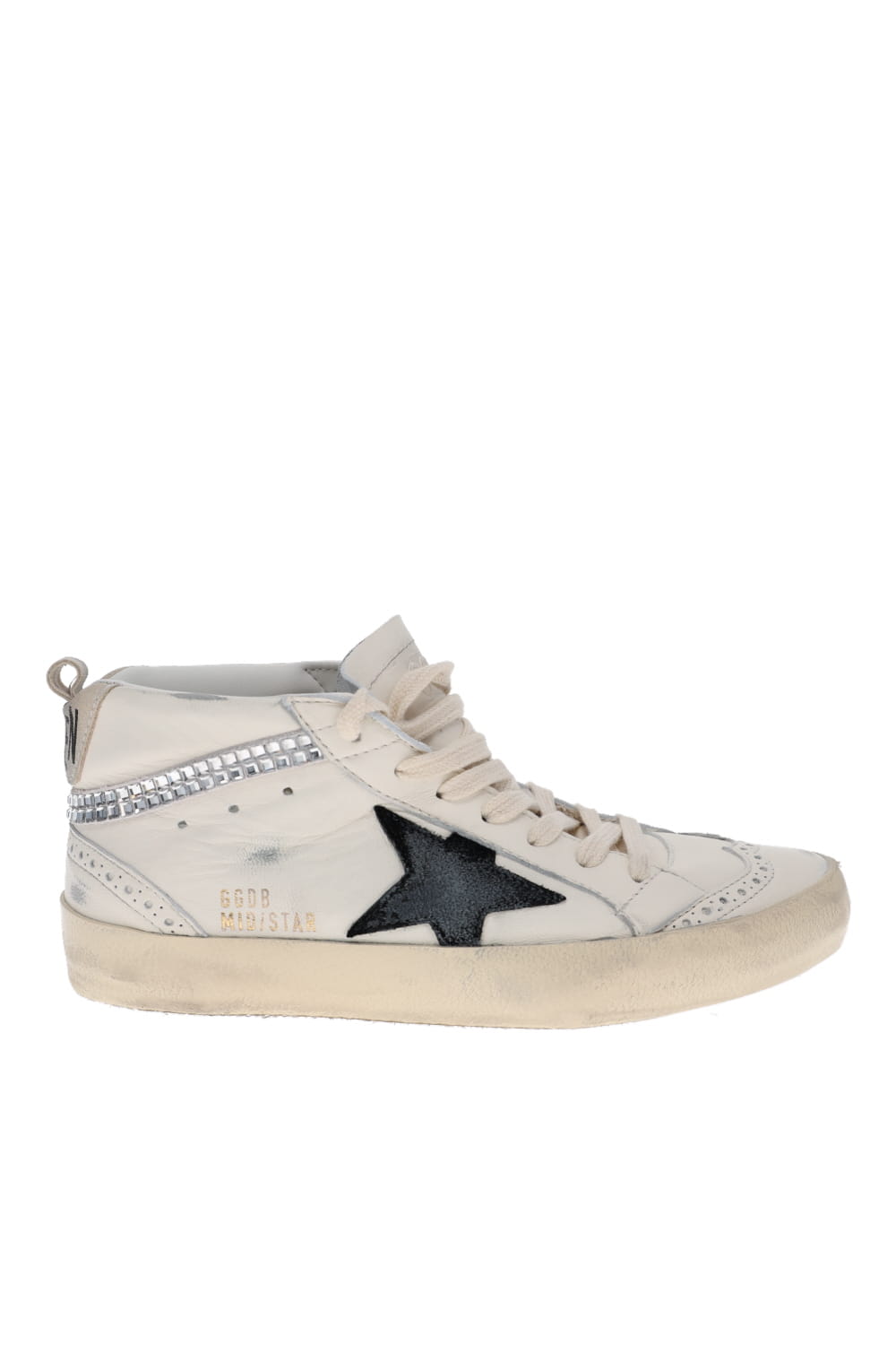 Golden Goose Mid Star Crystal Wave Leather Sneakers