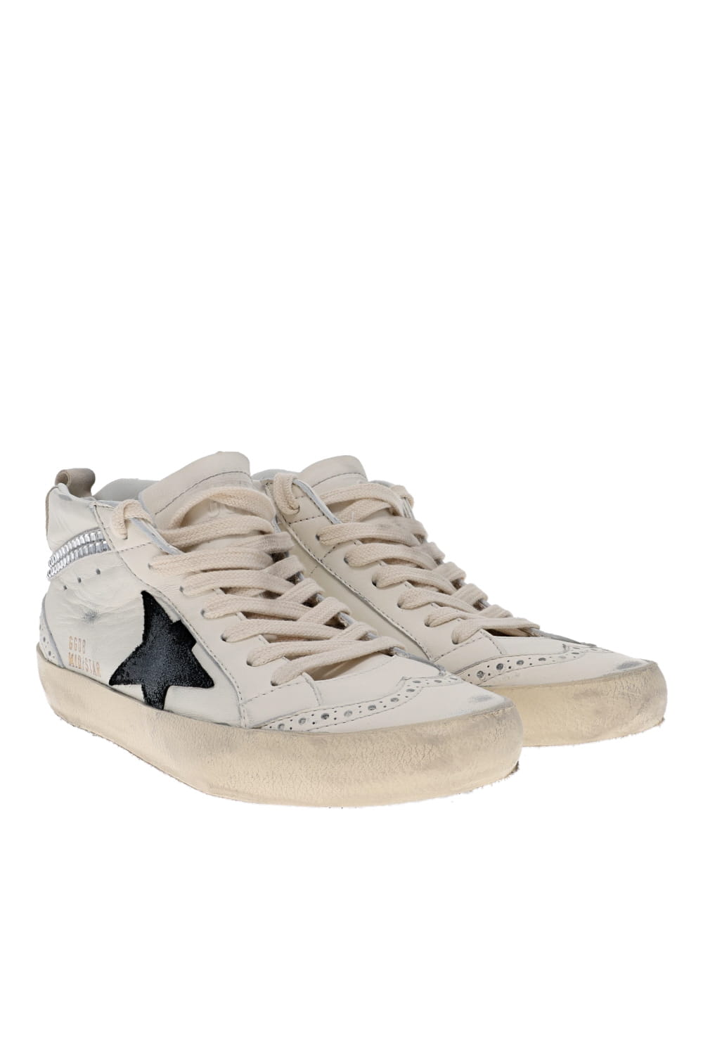 Golden Goose Mid Star Crystal Wave Leather Sneakers