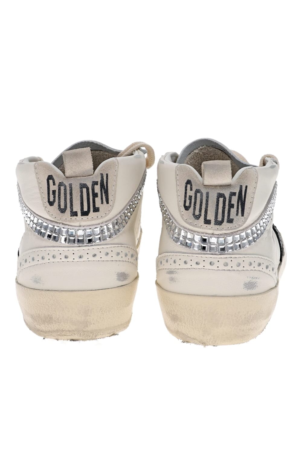 Golden Goose Mid Star Crystal Wave Leather Sneakers