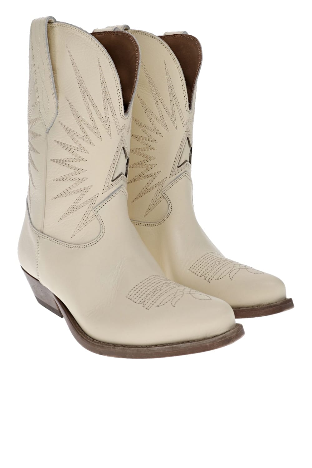 Golden Goose Wish Star Low Buttercream Leather Boots