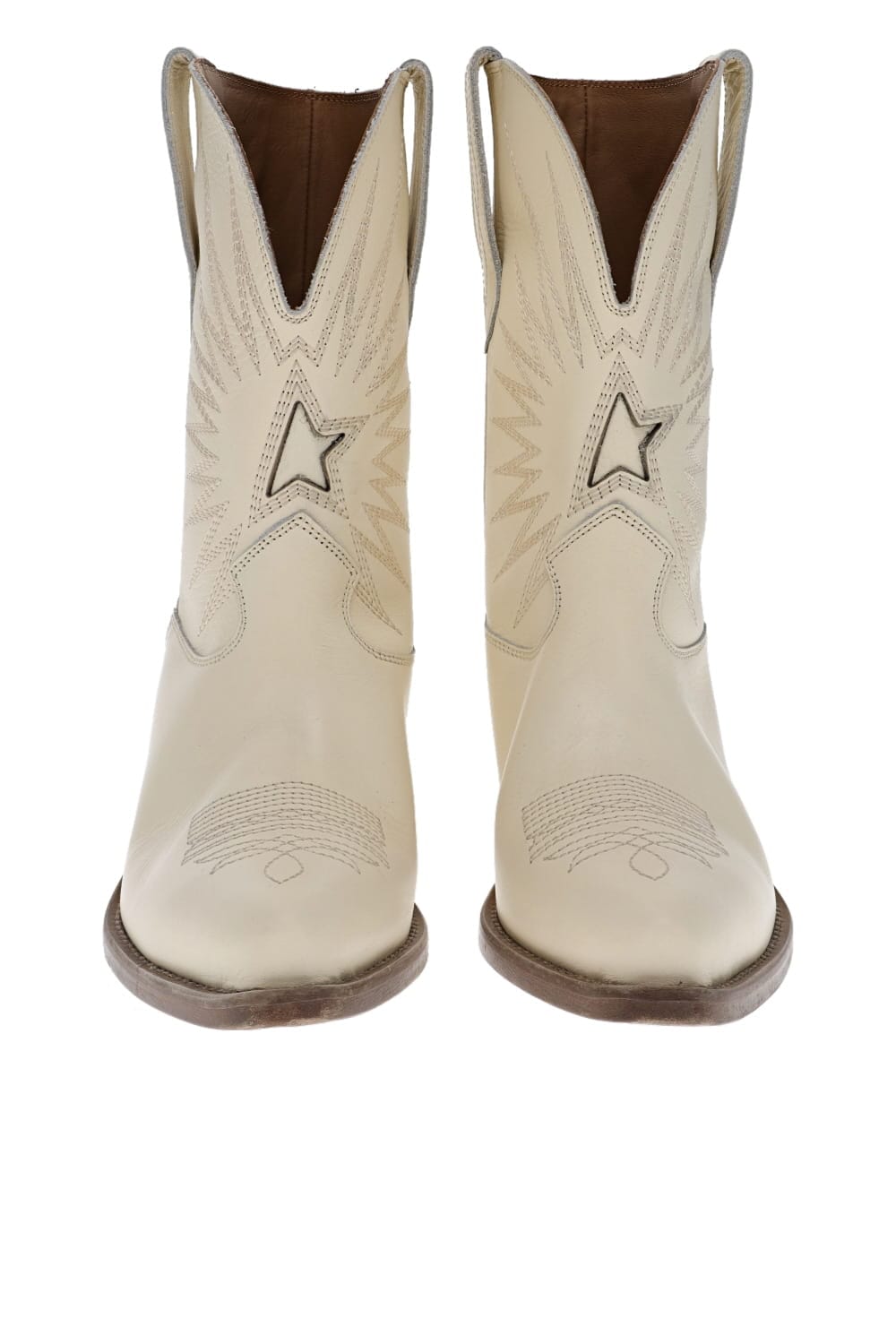 Golden Goose Wish Star Low Buttercream Leather Boots