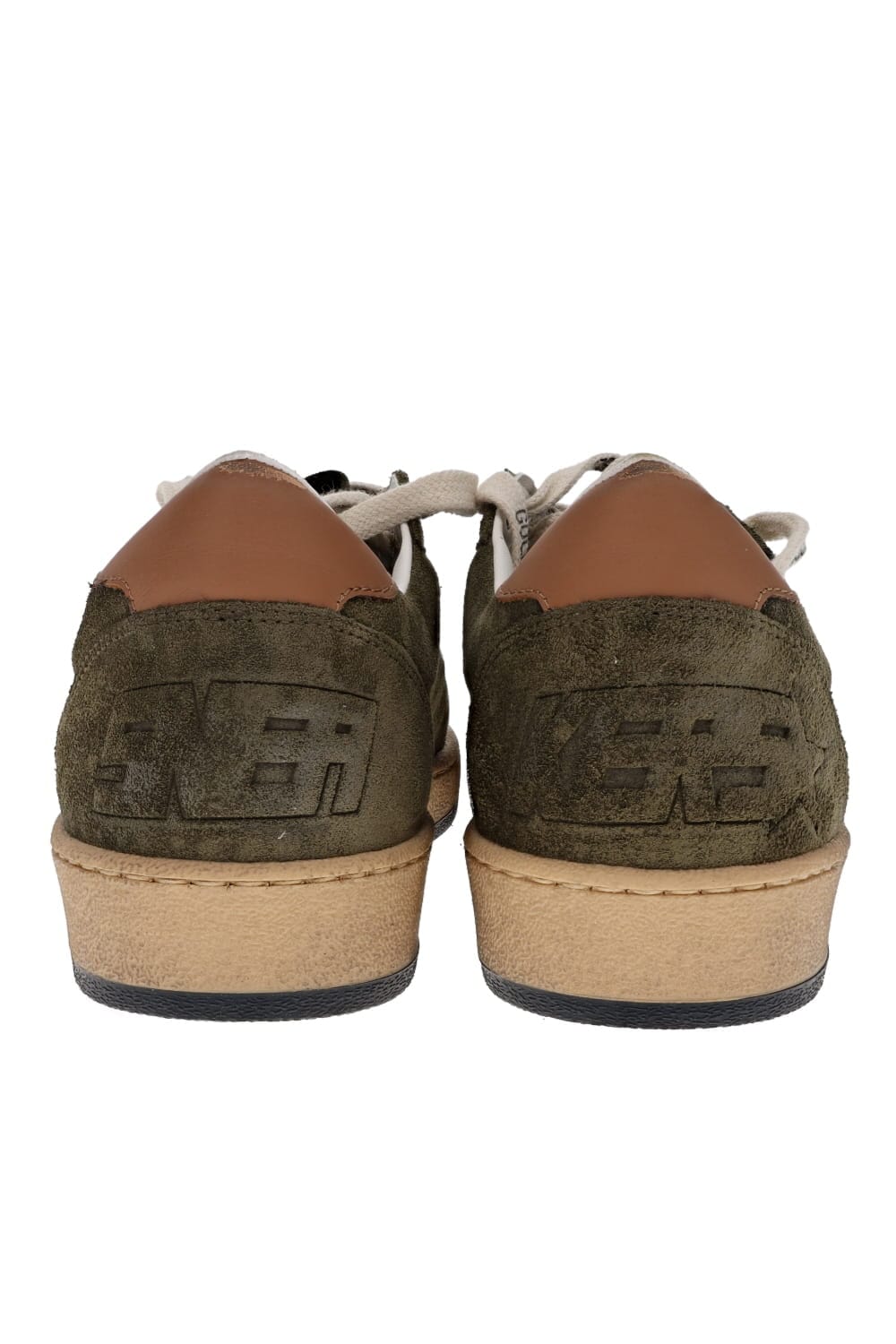 Golden Goose Ball Star Olive Suede Leather Glitter Sneakers