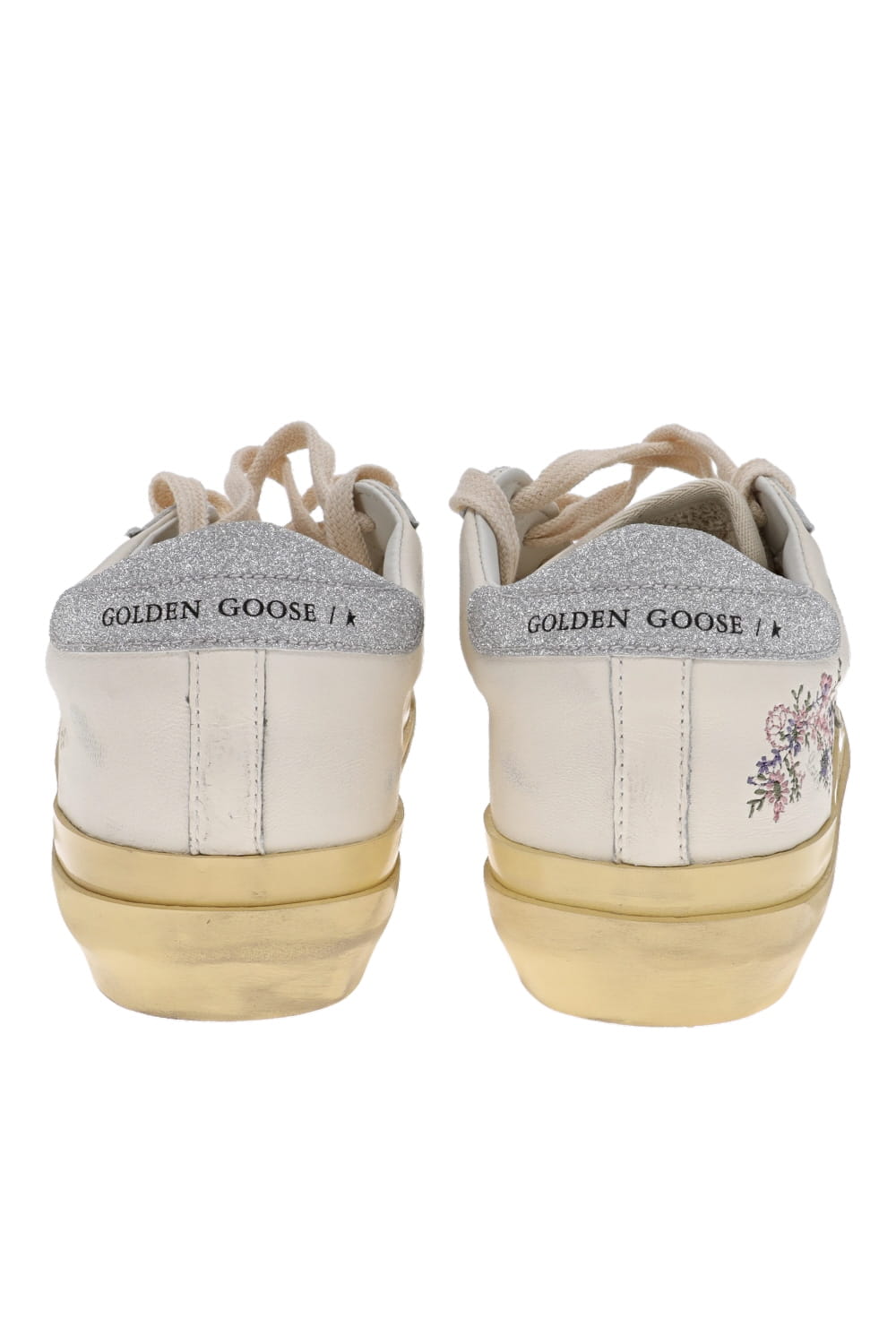 Golden Goose Super Star Floral Glitter Leather Sneakers