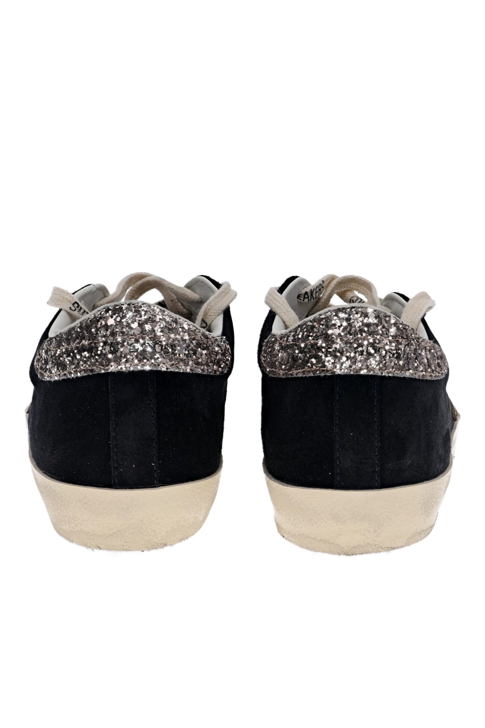 Golden Goose Super Star Suede Glitter Heel Sneakers