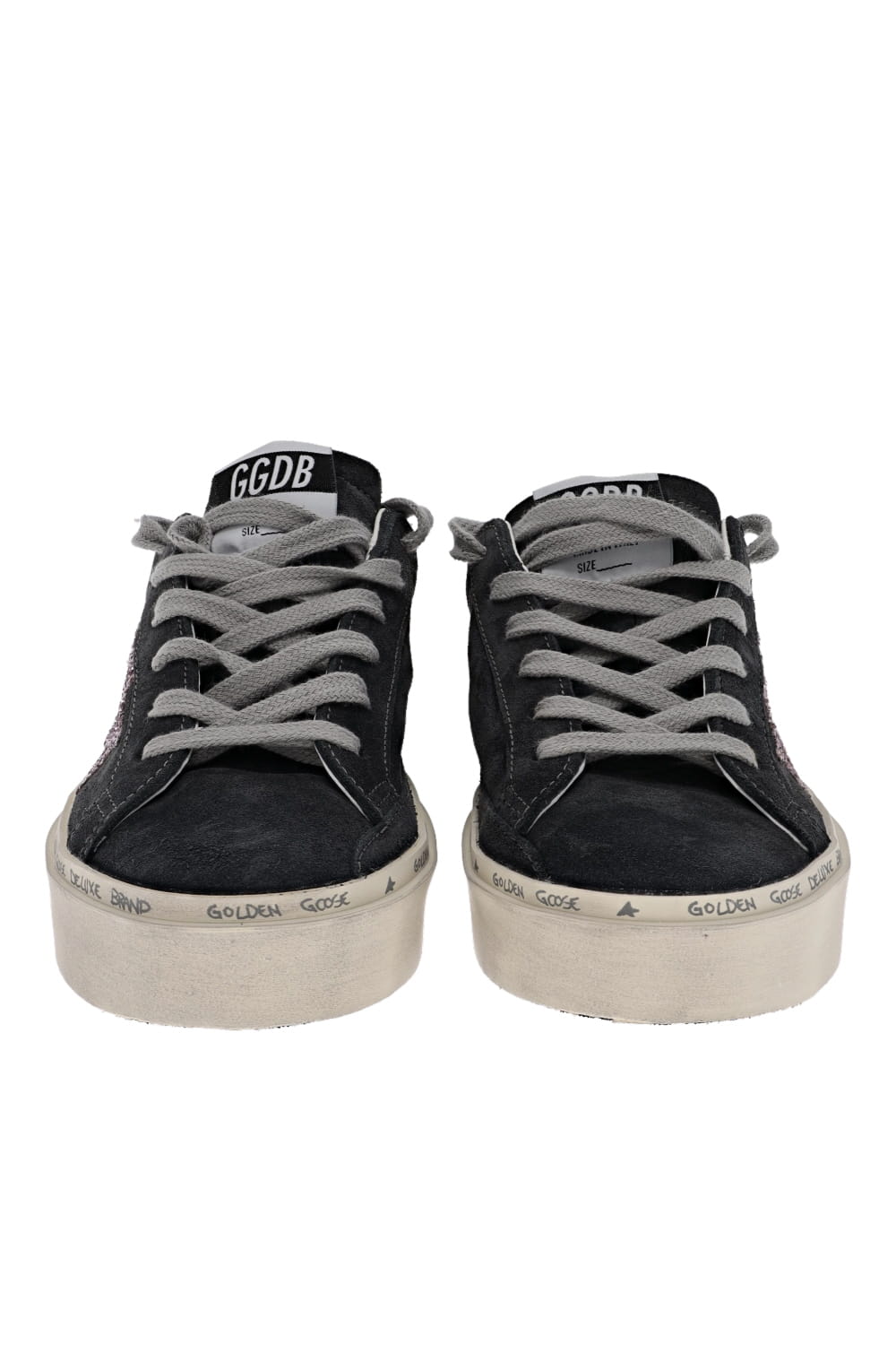 Golden Goose Hi Star Suede Glitter Star Platform Sneakers