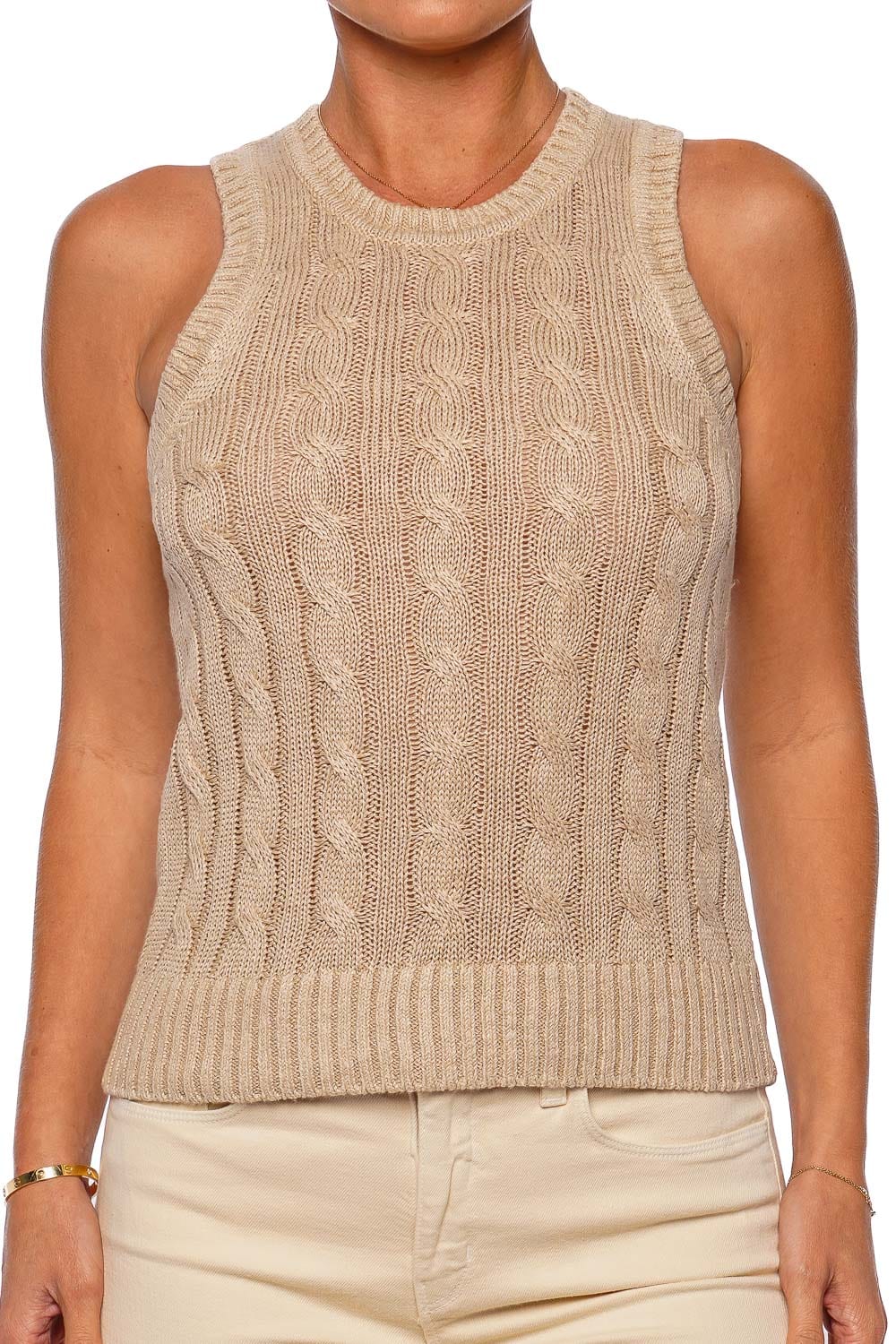 Veronica Beard Jerrel Silk Linen Knit Tank