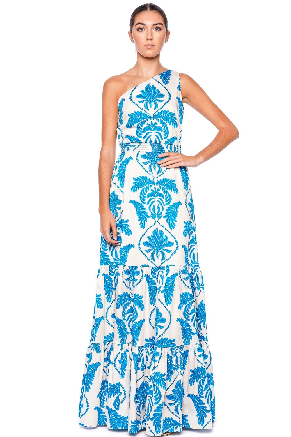 Andres Otalora Miramar One Shoulder Cotton Maxi Dress