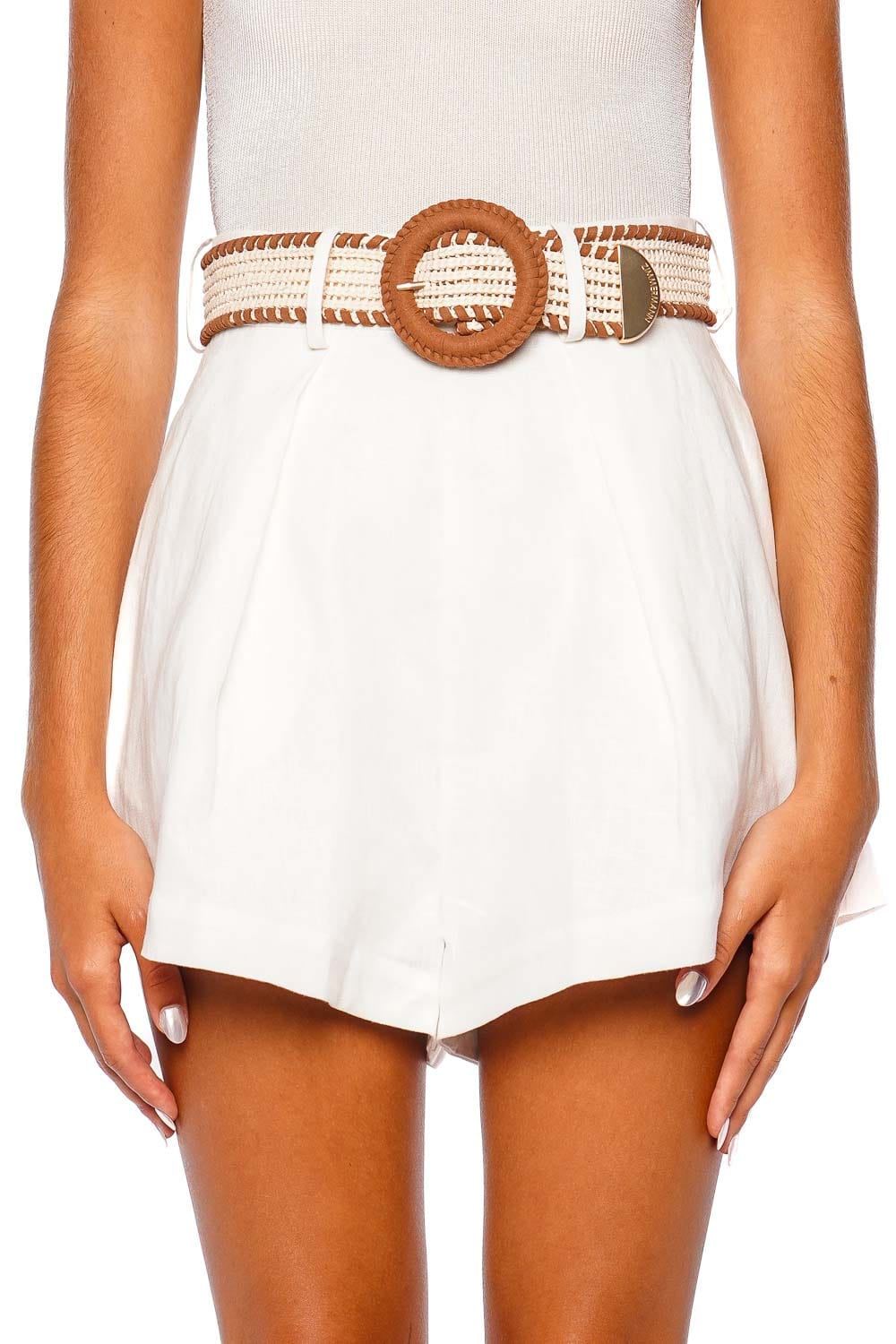 ZIMMERMANN Halliday Ivory Tuck Belted Short