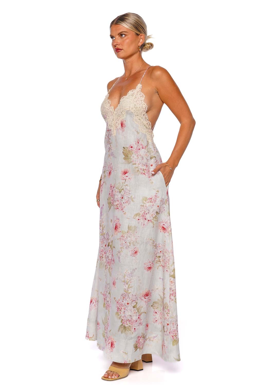 ZIMMERMANN Halliday Watercolor Floral A Line Maxi Dress