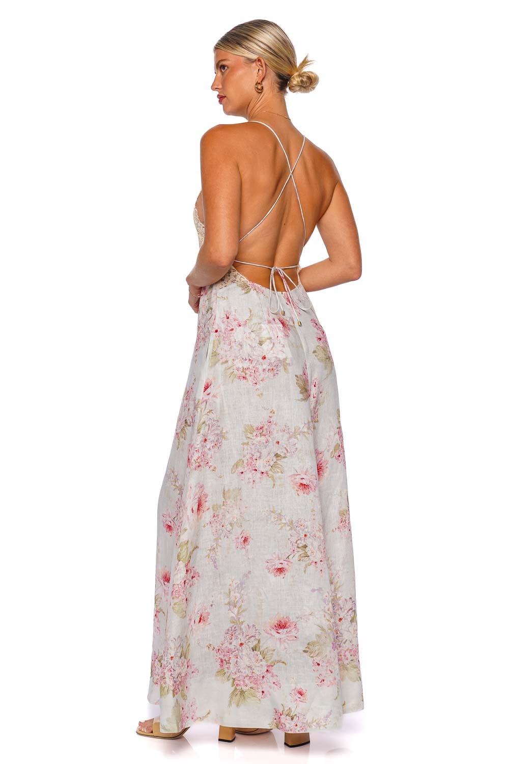 ZIMMERMANN Halliday Watercolor Floral A Line Maxi Dress