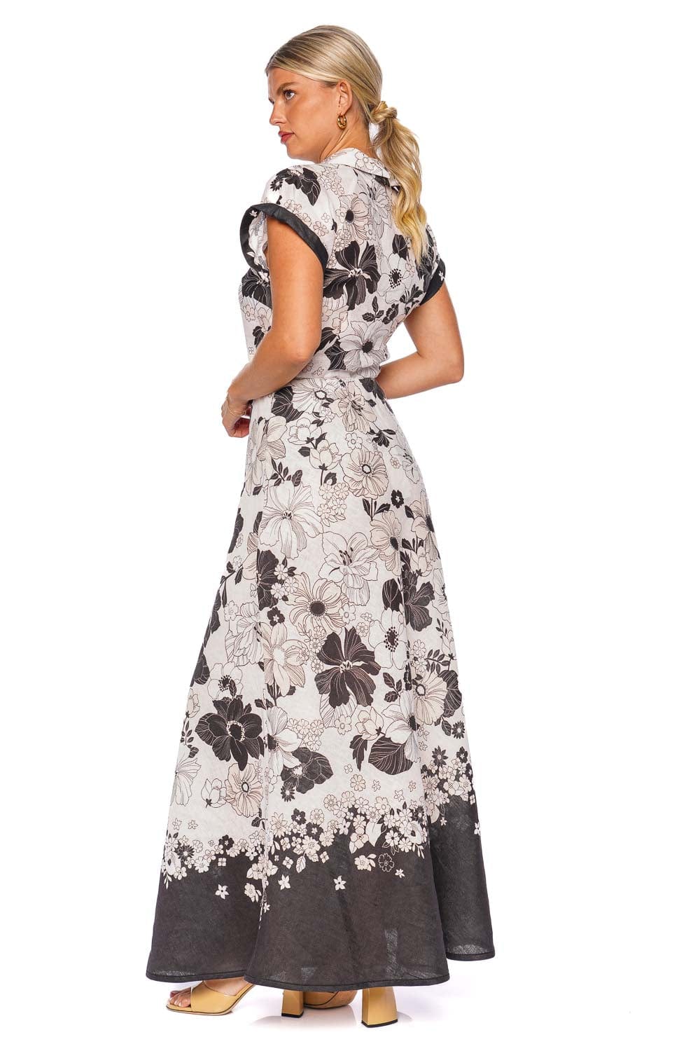 ZIMMERMANN Pop Black Floral Bias Midi Skirt