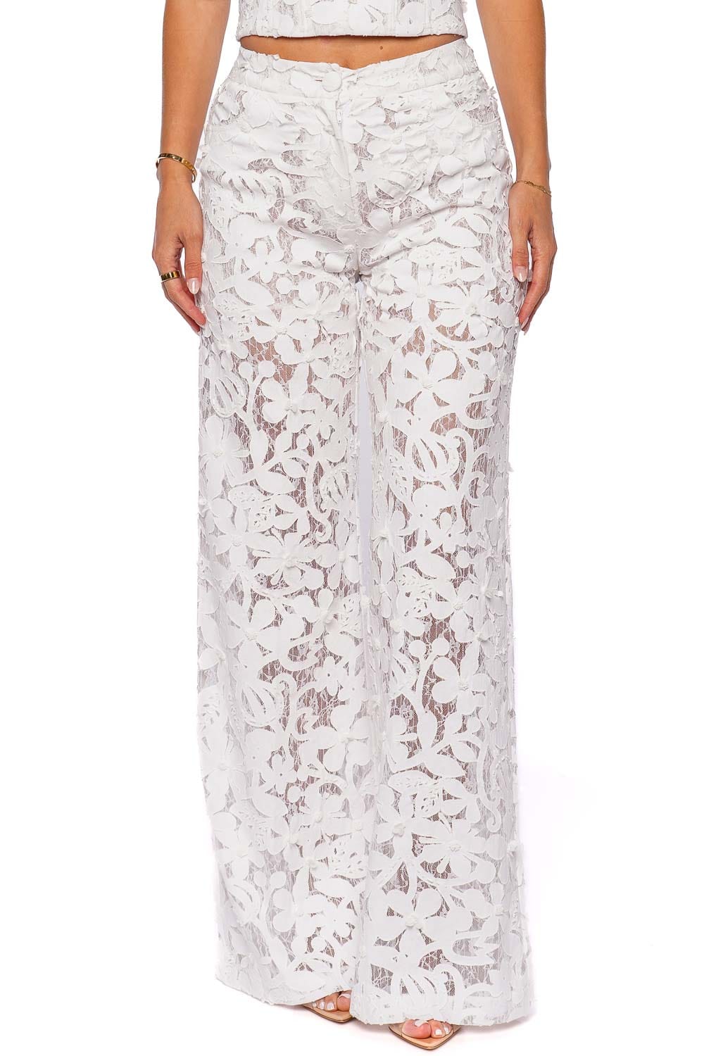 Francesca Miranda Chloe Hand Embroidered Lace Pant