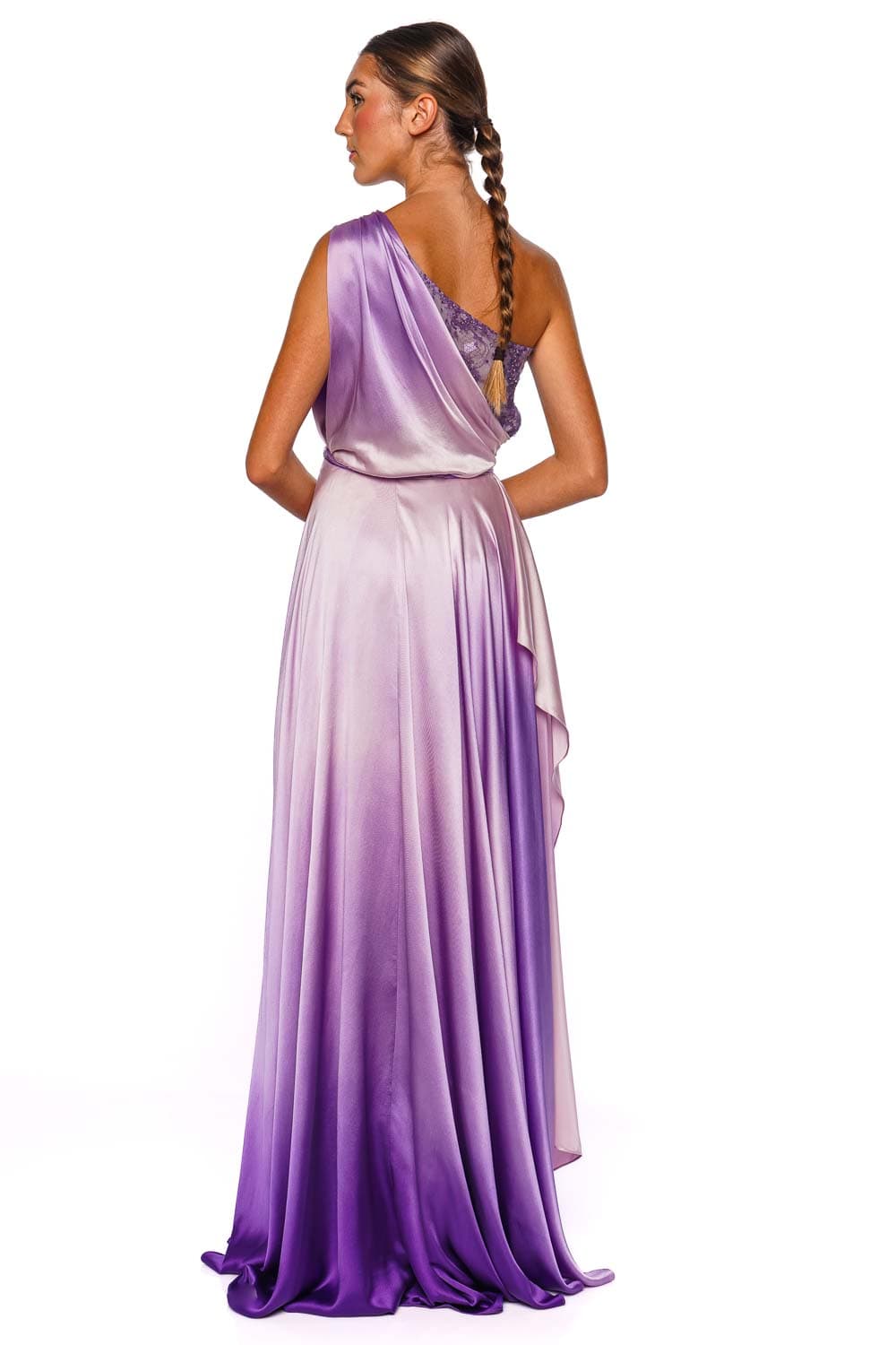 Francesca Miranda Continua One Shoulder Hand Dyed Silk Gown