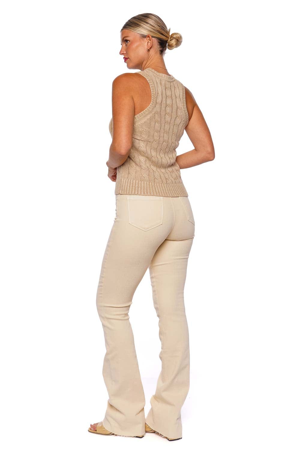 L'AGENCE Ruth Creme Brulee High Rise Straight Jeans