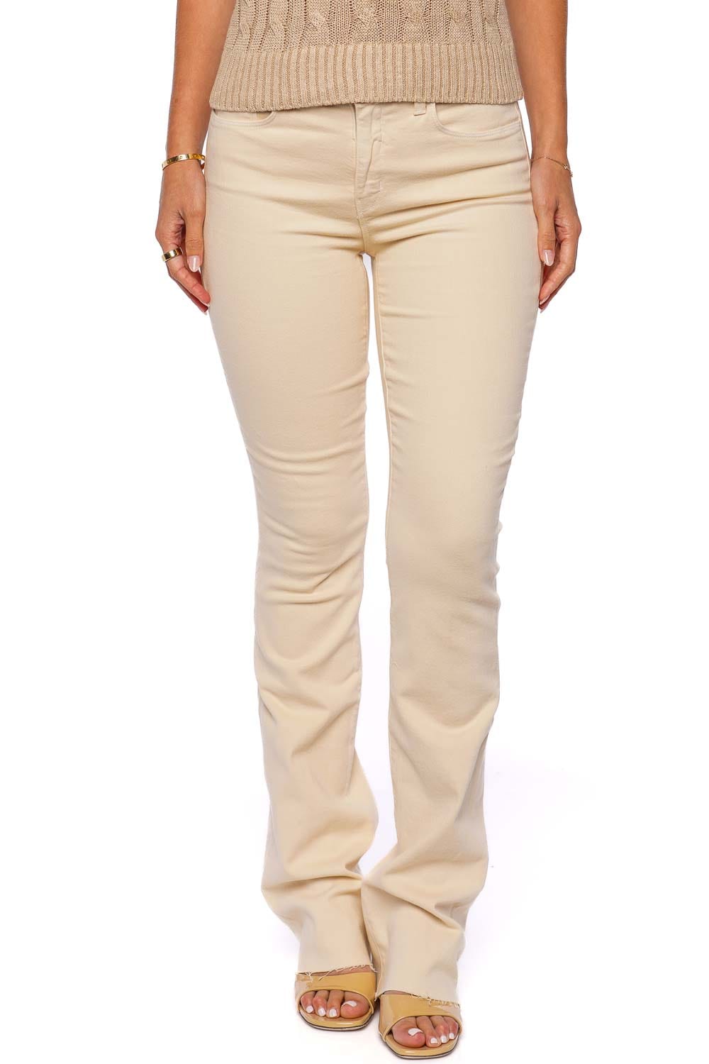 L'AGENCE Ruth Creme Brulee High Rise Straight Jeans