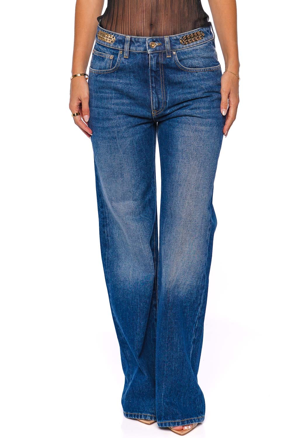 Rabanne Embellished Denim Stone Jean