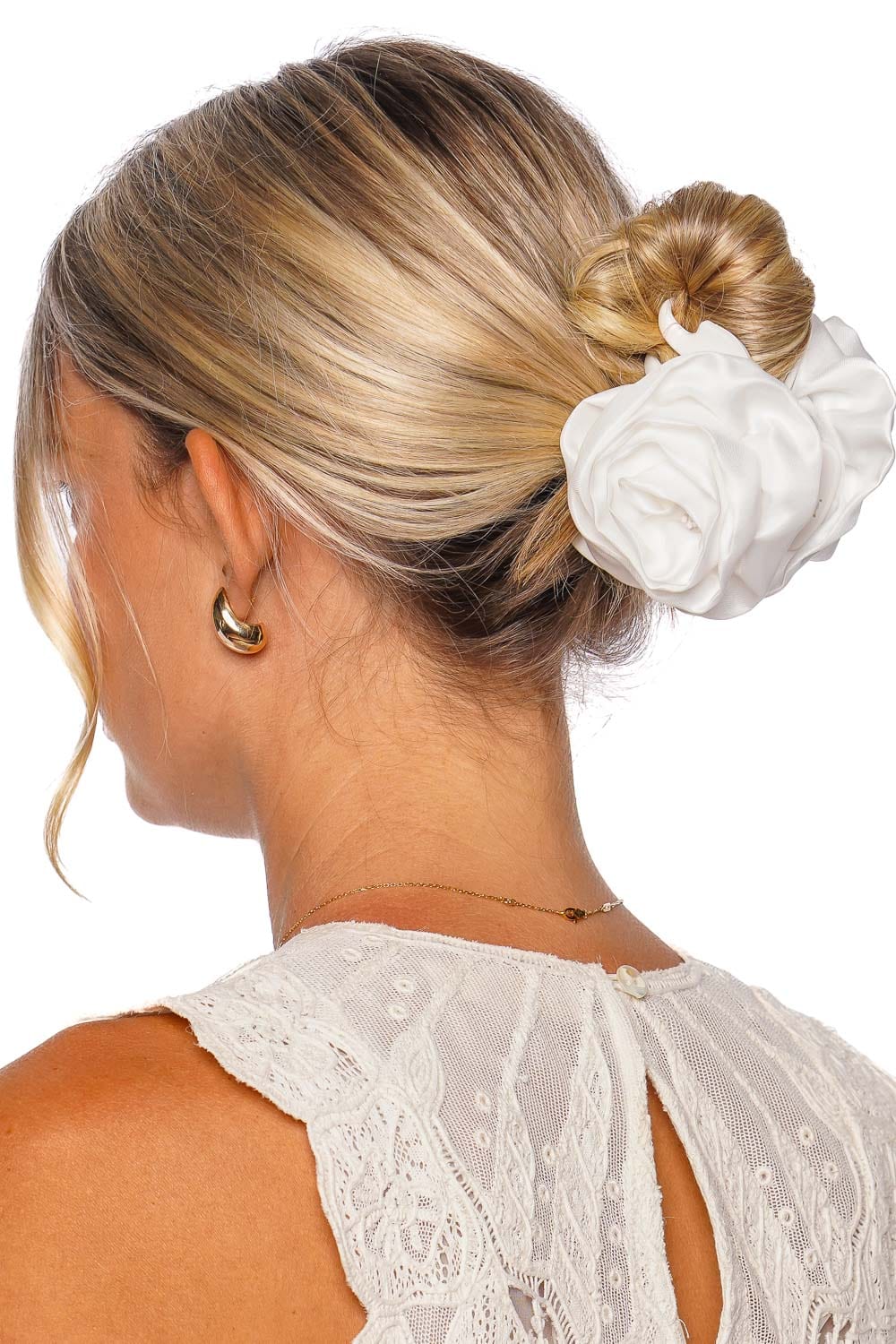 Jennifer Behr Cream Silk Rose Jaw Clip