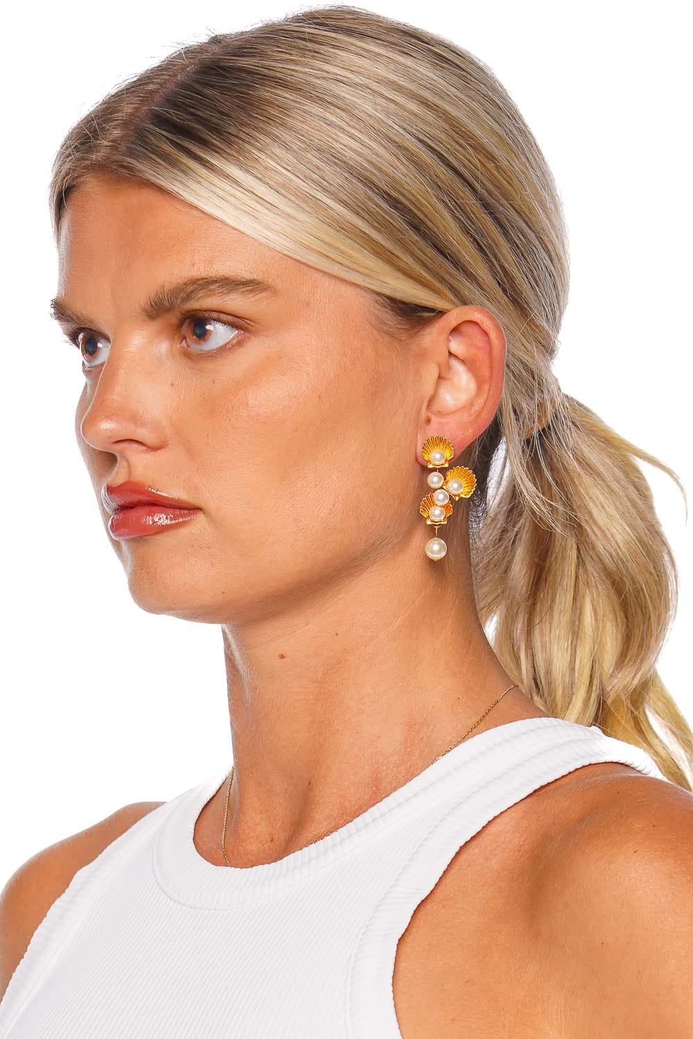 Jennifer Behr Nerida Shell & Pearl Drop Earrings