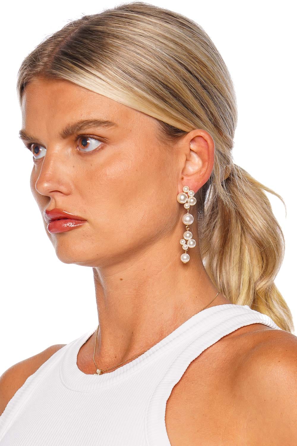 Jennifer Behr Pernilla Pearl Cluster Drop Earrings