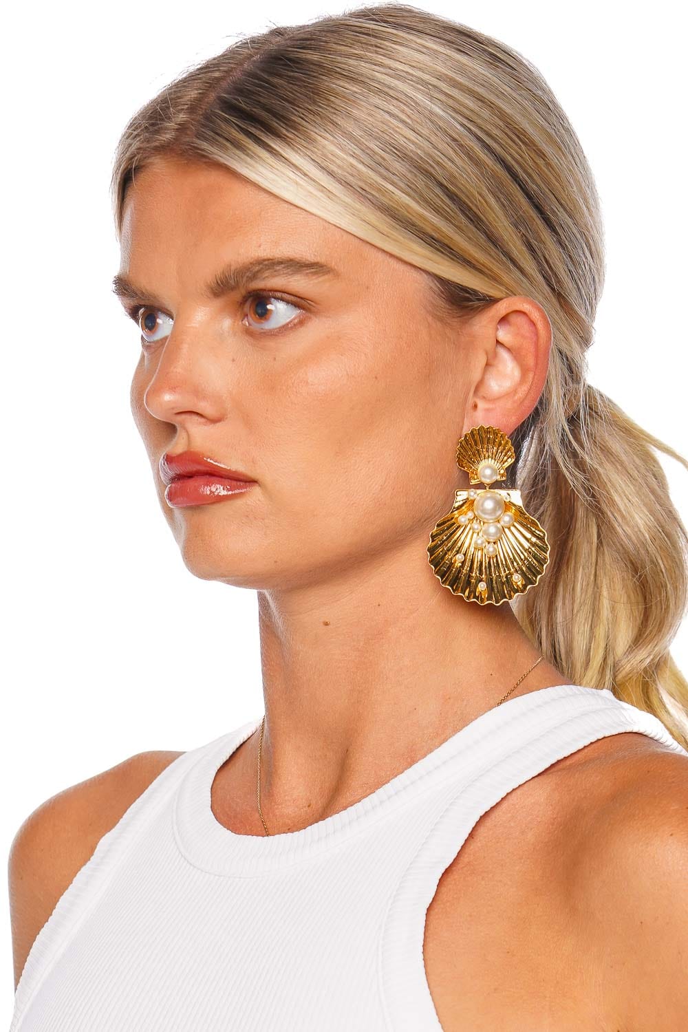 Jennifer Behr Shelby Shell & Pearl Drop Earrings