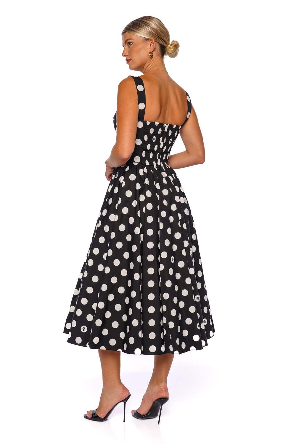 Dolce & Gabbana Mambo Italiano Polka Dot Bustier Midi Dress