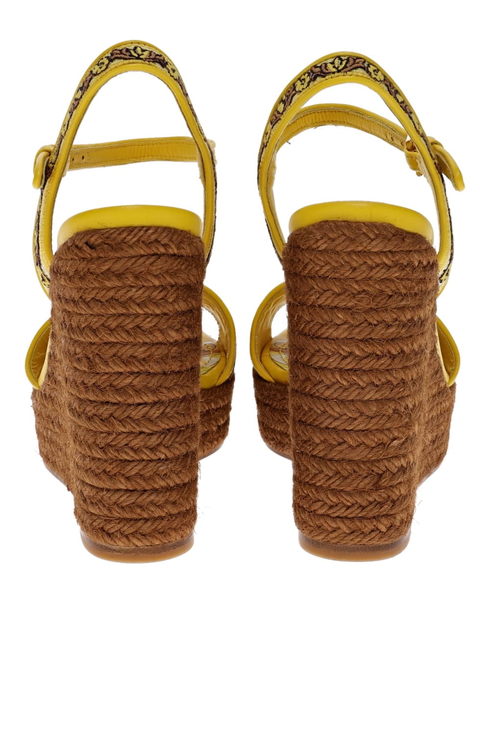 Dolce & Gabbana Majolica Gialla Espadrille Wedge Sandal