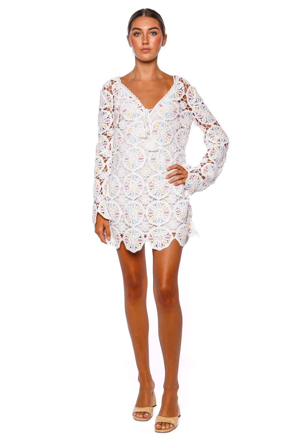 LoveShackFancy Poemes Garden Petals Lace Mini Dress