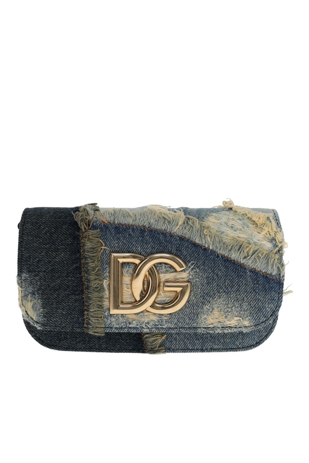 Dolce & Gabbana Denim Patchwork Logo Crossbody Bag