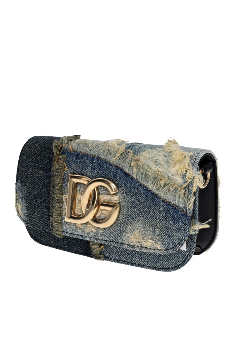 Dolce & Gabbana Denim Patchwork Logo Crossbody Bag