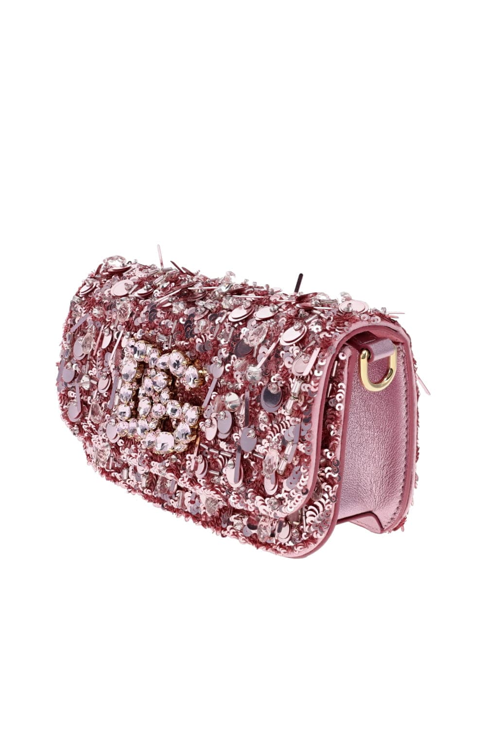 Dolce & Gabbana Rose Sicily Sequin Logo Shoulder Bag