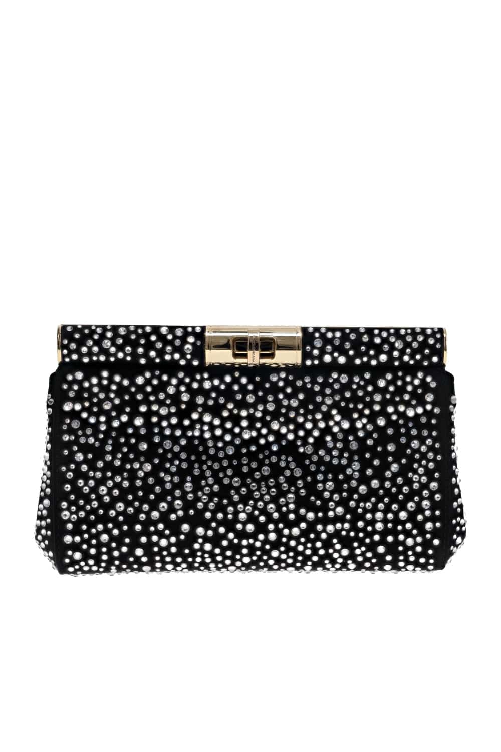 Dolce & Gabbana Marlene Black Crystal Embellished Clutch