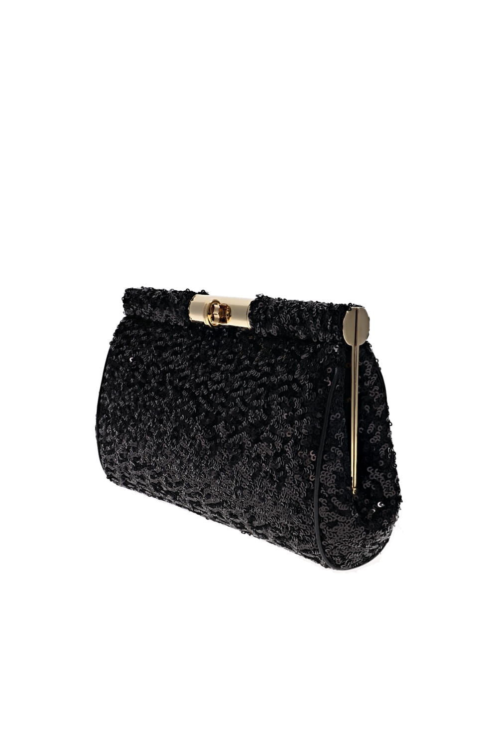 Dolce & Gabbana Marlene Black Sequin Embellished Clutch